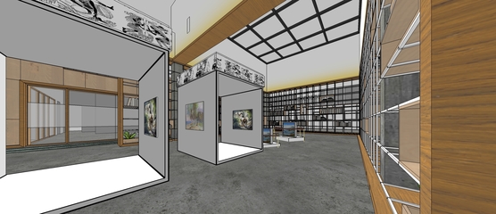 大型美術(shù)館展廳的美術(shù)設(shè)計(jì)與空間模型構(gòu)建